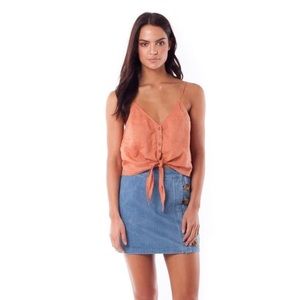 Rhythm Amalfi Top | Medium, linen, coral